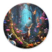 Het betoverde bos een mystieke oase keramische knop (Voorkant)