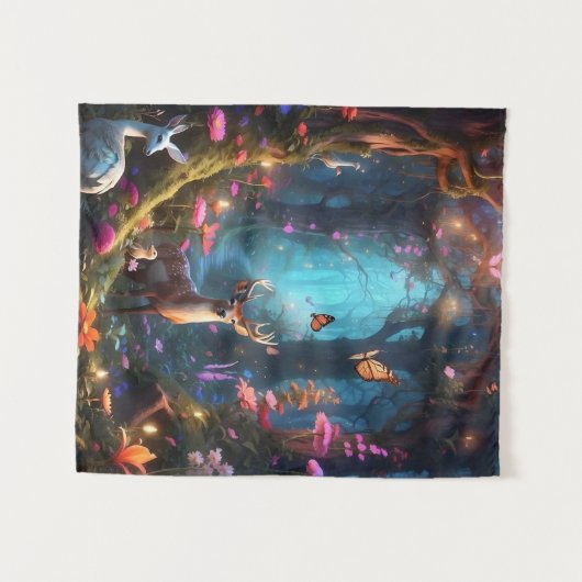 Het betoverde bos een mystieke oase wandkleed (Voorkant (horizontaal))