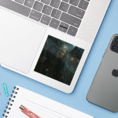 Het betoverde bos van Baba Yaga Sticker (Laptop met iPhone)