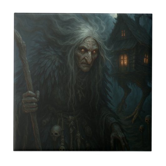 Het betoverde bos van Baba Yaga Tegeltje (Voorkant)