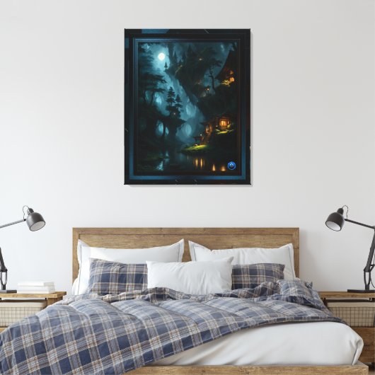 Het betoverde bos van Coi door Xzendor7 Canvas Afdruk (Insitu (Slaapkamer))