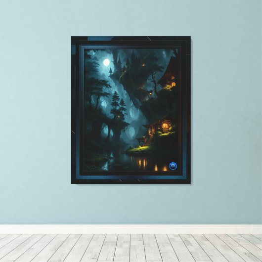 Het betoverde bos van Coi door Xzendor7 Canvas Afdruk (Insitu (Houten vloer))