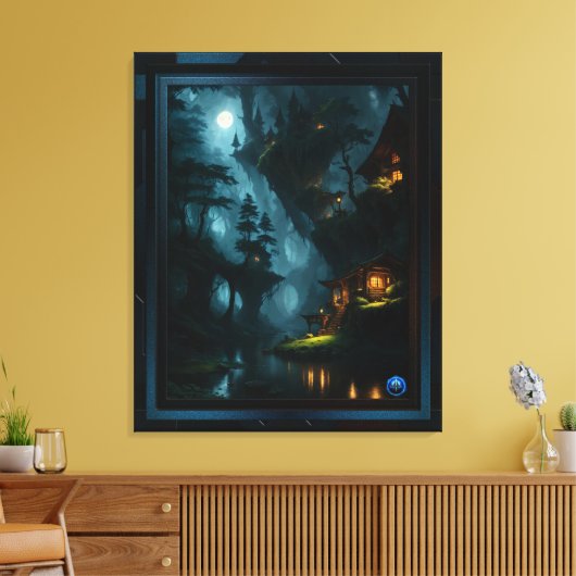 Het betoverde bos van Coi door Xzendor7 Canvas Afdruk (Insitu (Woonkamer))