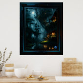 Het betoverde bos van Coi door Xzendor7 Poster (Keuken)