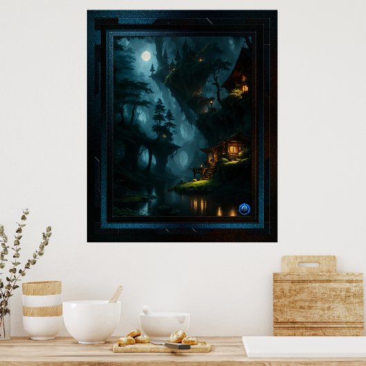 Het betoverde bos van Coi door Xzendor7 Poster (Keuken)