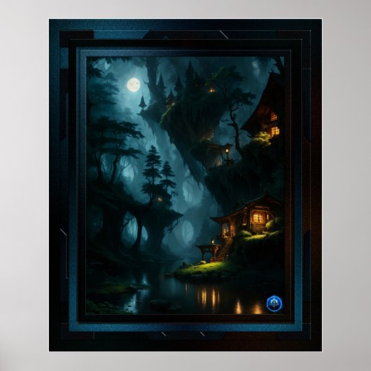 Het betoverde bos van Coi door Xzendor7 Poster (Voorkant)