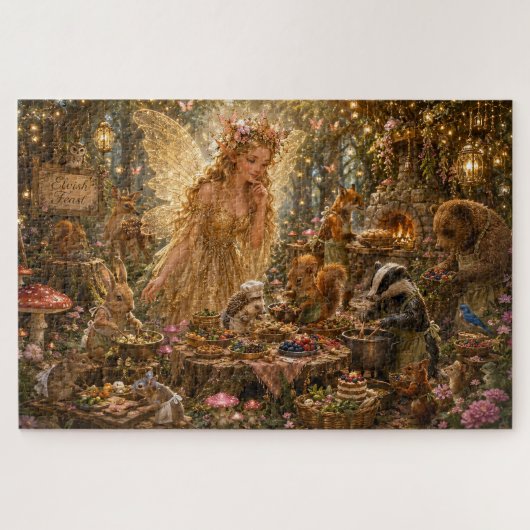 Het betoverde bosfeest van de fee legpuzzel (Horizontaal)