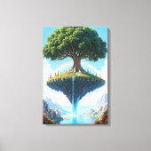 Het betoverde drijvende eiland canvas afdruk (Voorkant)