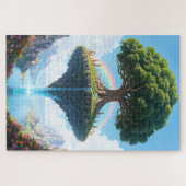 Het betoverde drijvende eiland legpuzzel (Horizontaal)