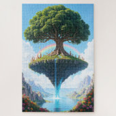 Het betoverde drijvende eiland legpuzzel (Verticaal)