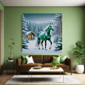 Het betoverde groene paard poster