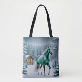 Het betoverde groene paard tote bag (Voorkant)