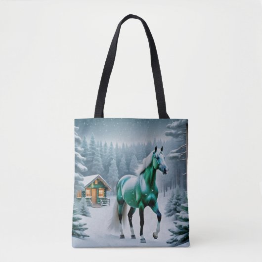 Het betoverde groene paard tote bag (Voorkant)