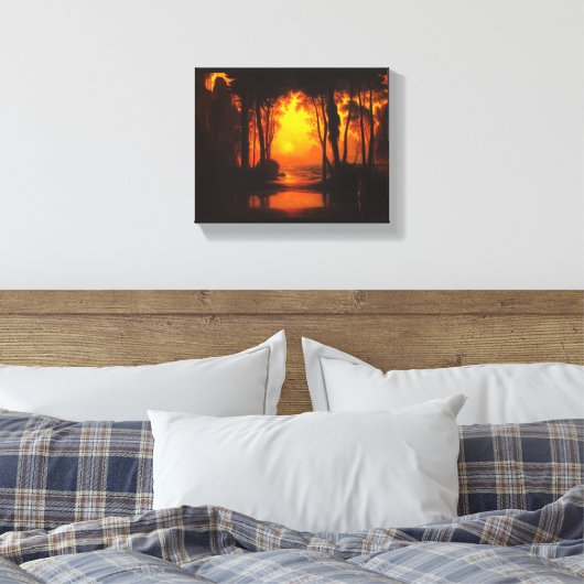 Het betoverde kasteel van Francis Danby Canvas Afdruk (Insitu (Slaapkamer))