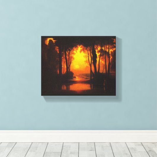 Het betoverde kasteel van Francis Danby Canvas Afdruk (Insitu (Houten vloer))