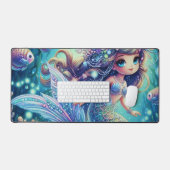 Het betoverde onderwaterrijk van de zeemeermin bureaumat (Keyboard & Muis)