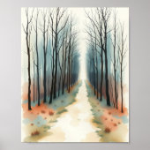 Het betoverde winterbospad poster (Voorkant)