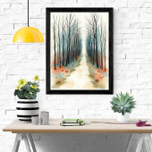 Het betoverde winterbospad poster