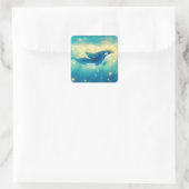 Het betoverde zwemorka-avontuur vierkante sticker (Tas)