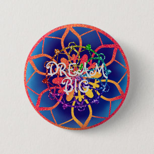 Het betoveren van droomgrote regenboogmotieven ronde button 5,7 cm