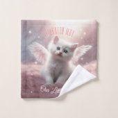 Het betoveren van Roze Kitten met Angel Wings Bad Handdoek (Wasdoekje)