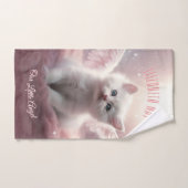 Het betoveren van Roze Kitten met Angel Wings Bad Handdoek (Handdoek)