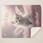Het betoveren van Roze Kitten met Angel Wings Sherpa Deken (Voorkant (horizontaal))