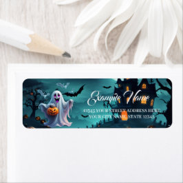 Het betoverende Halloween-ontwerp draagt bij. Etiket
