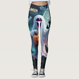 Het betoverende Halloween-ontwerp draagt bij. Leggings