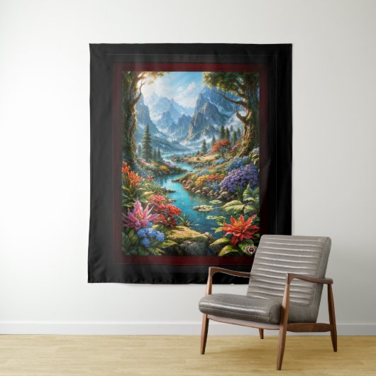 Het betoverende Land van Kalakoff AI Art van Xzend Wandkleed (In situ)