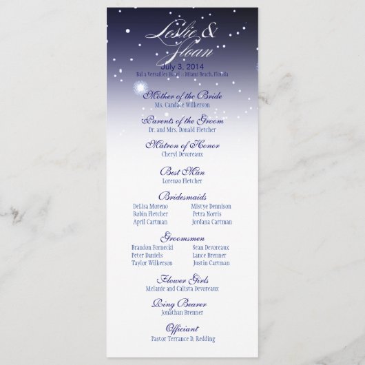 Het betoverende Nachtelijke Weddenschap Programma Programmakaart (Achterkant)