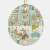 Het betoverende winterlandschap keramisch ornament (Links)