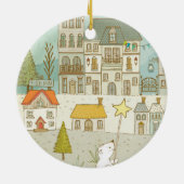 Het betoverende winterlandschap keramisch ornament (Achterkant)