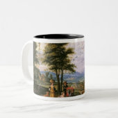 Het betreden van de Ark Tweekleurige Koffiemok (Voorkant links)