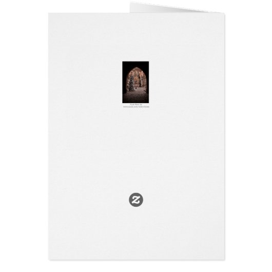 Het betreden van het dorp kerst Kaart (Achterkant)