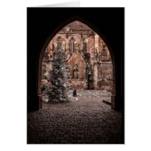 Het betreden van het dorp kerst Kaart (Voorkant)