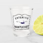 Het betreden van Nantucket Island Shot Glas (Voorkant)