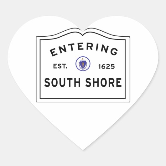 Het betreden van South Shore Boston Massachusetts  Hart Sticker (Voorkant)