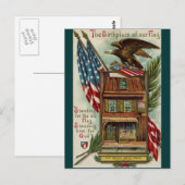 Het Betsey Ross House, Eagle & Flag Briefkaart (Voorkant / Achterkant)
