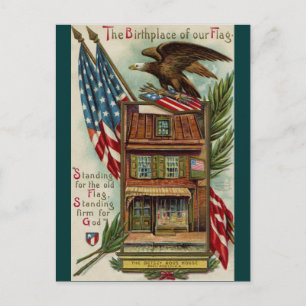 Het Betsey Ross House, Eagle & Flag Briefkaart