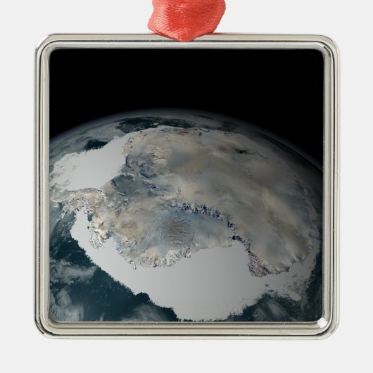 Het bevroren continent Antarctica Metalen Ornament (Voorkant)