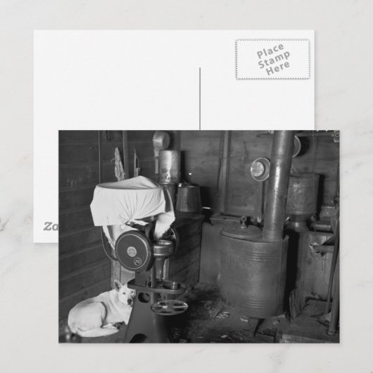 Het bewaken van de Cream Separator, 1936 Briefkaart (Voorkant / Achterkant)