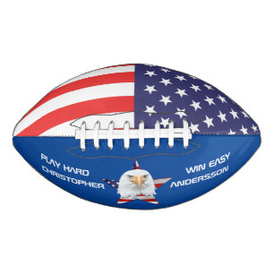 Het bewaken van Eagle, de Amerikaanse vlag, patrio American Football