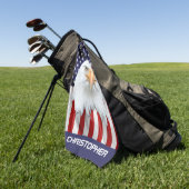 Het bewaken van Eagle, de Amerikaanse vlag, patrio Golfhanddoek (Groen)