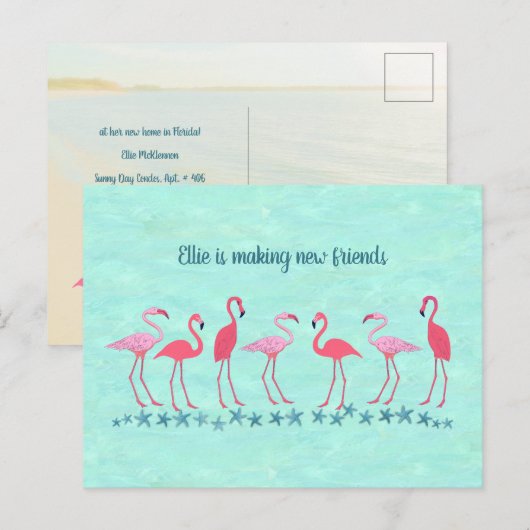 Het bewegen aan het Nieuwe Adres van de Vrienden v Briefkaart (Voorkant / Achterkant)