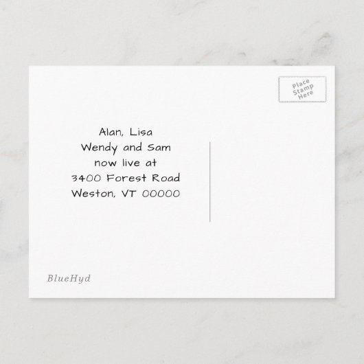 Het bewegen naar het Briefkaart van het Adres van  (Achterkant)