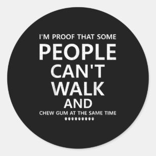 Het bewijs dat sommige mensen en kauwgom tegelijke ronde sticker
