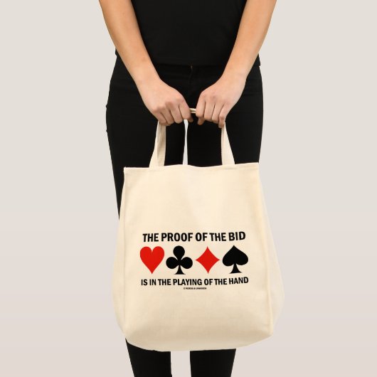 Het bewijs van het bod is in de hand tote bag (Voorkant (product))