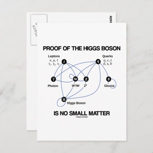 Het bewijs van het higgsboson is geen kleine zaak. briefkaart (Voorkant / Achterkant)