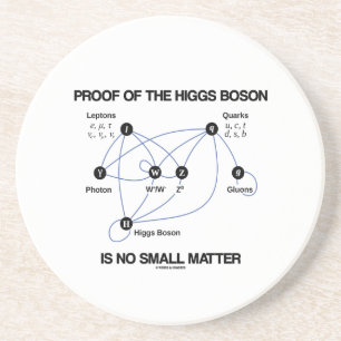 Het bewijs van het higgsboson is geen kleine zaak. zandsteen onderzetter